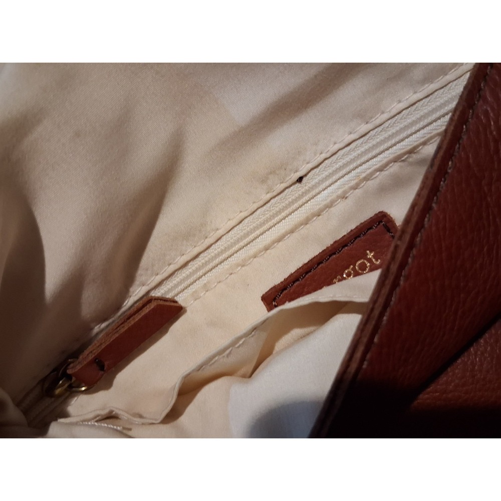 Margot New York Brown Leather Crossbody Zip Gold Hardware Shoulder Strap Purse - Picture 16 of 16